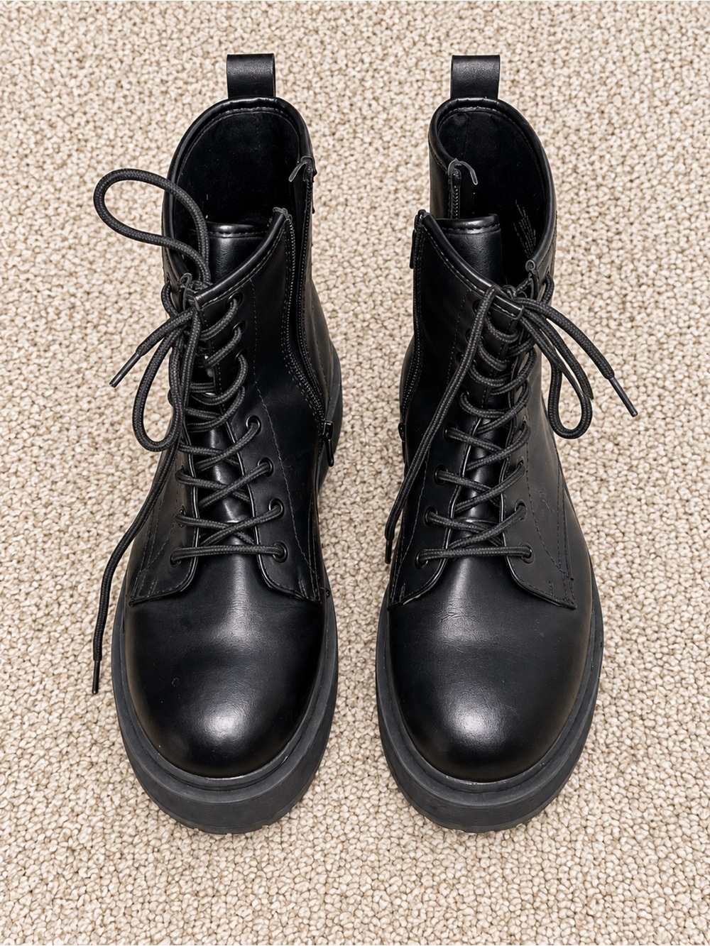 wild fable Black Lace-Up Women's Combat Boots